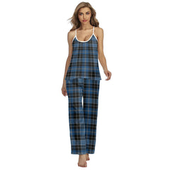 Clergy Blue Tartan Plaid Cami Pajamas Sets