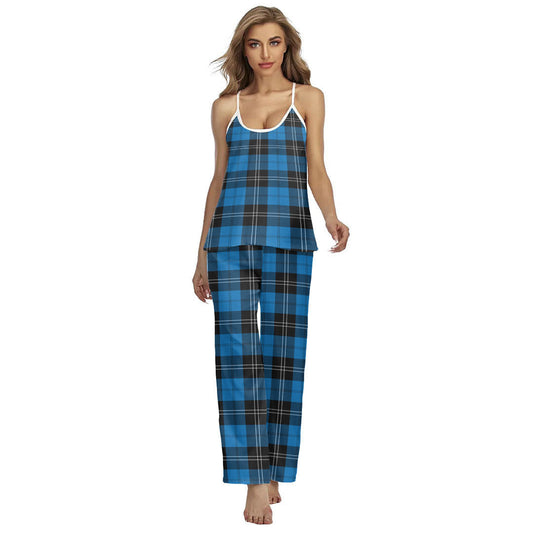 Ramsay Blue Ancient Tartan Plaid Cami Pajamas Sets