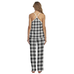 MacFarlane Black White Ancient Tartan Plaid Cami Pajamas Sets
