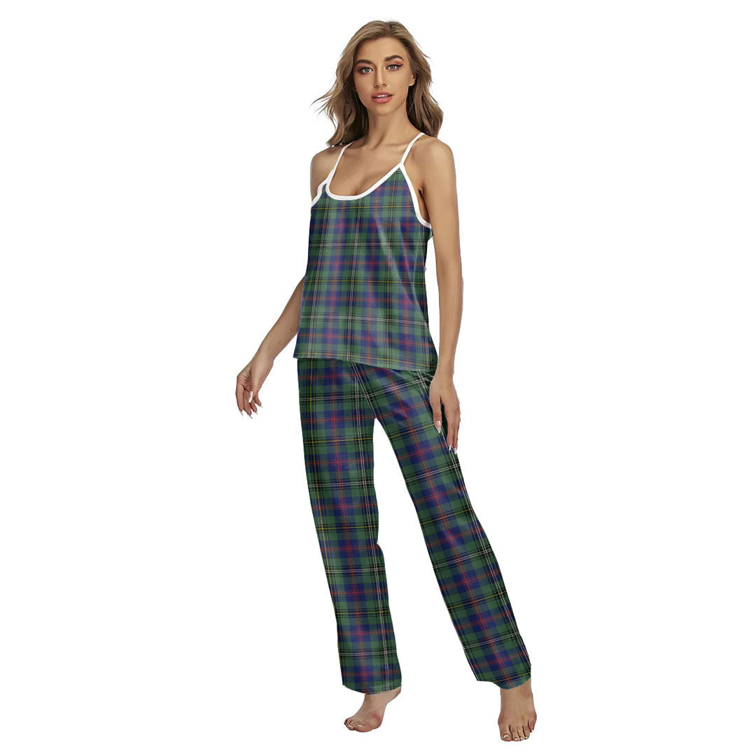 Wood Modern Tartan Plaid Cami Pajamas Sets