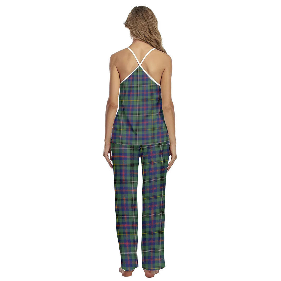 Wood Modern Tartan Plaid Cami Pajamas Sets