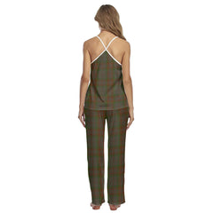 Gray Tartan Plaid Cami Pajamas Sets
