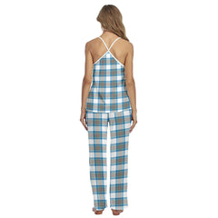 Stewart Muted Blue Tartan Plaid Cami Pajamas Sets