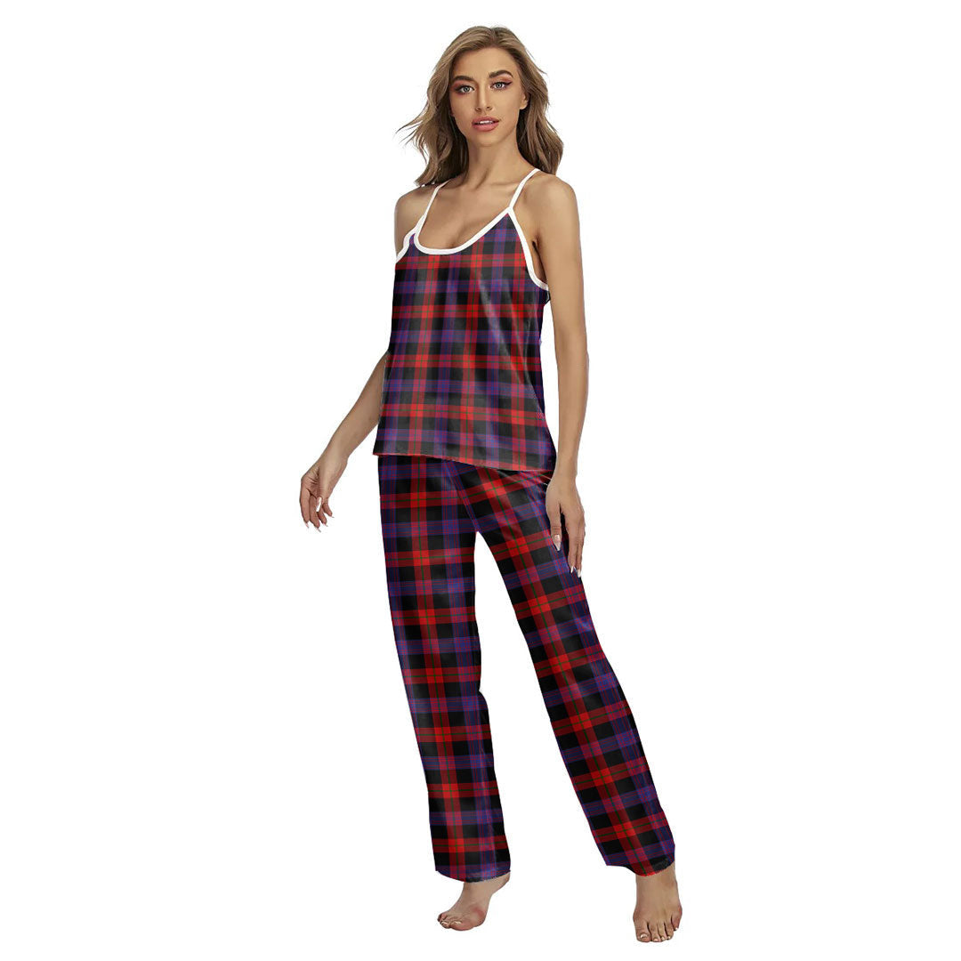 Brown Modern Tartan Plaid Cami Pajamas Sets