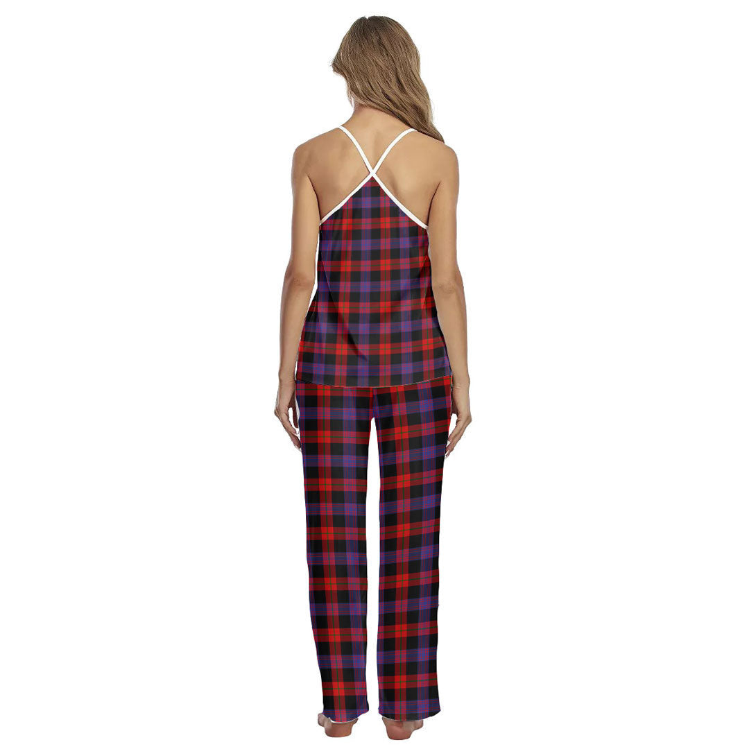 Brown Modern Tartan Plaid Cami Pajamas Sets