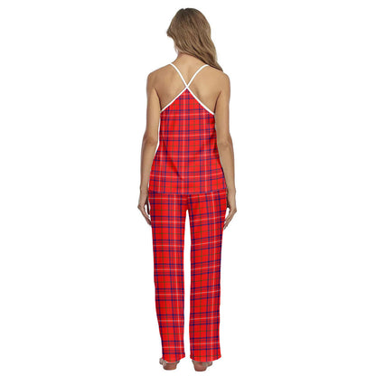 Rose Modern Tartan Plaid Cami Pajamas Sets