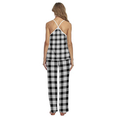 MacFarlane Black White Tartan Plaid Cami Pajamas Sets