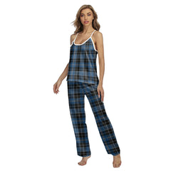 Clergy Blue Tartan Plaid Cami Pajamas Sets