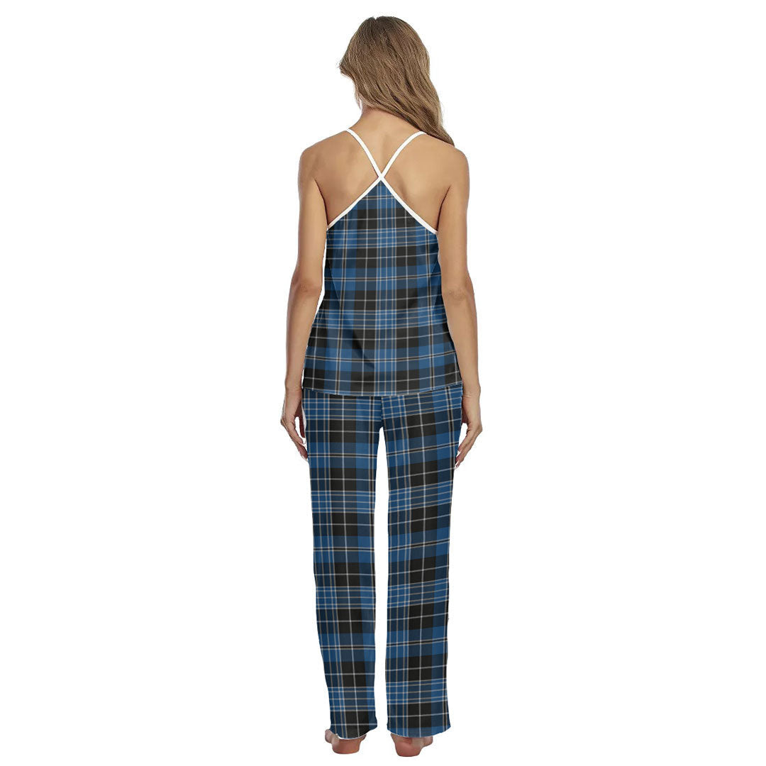Clergy Blue Tartan Plaid Cami Pajamas Sets