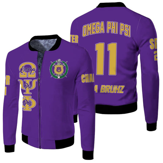 (Custom) Fraternity Jacket - Omega Psi Phi (Purple) Fleece Winter Jacket