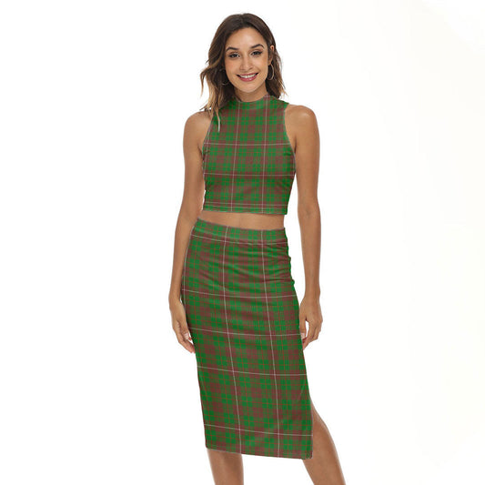 MacKinnon Hunting Modern Tartan Plaid Tank Top & Split High Skirt Set