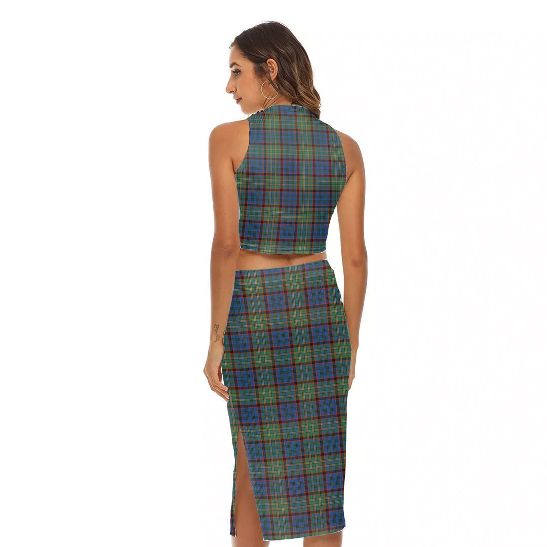 Nicolson Hunting Ancient Tartan Plaid Tank Top & Split High Skirt Set