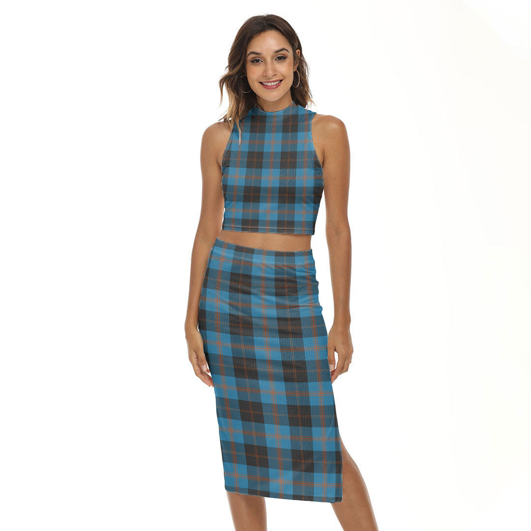 Angus Ancient Tartan Plaid Tank Top & Split High Skirt Set