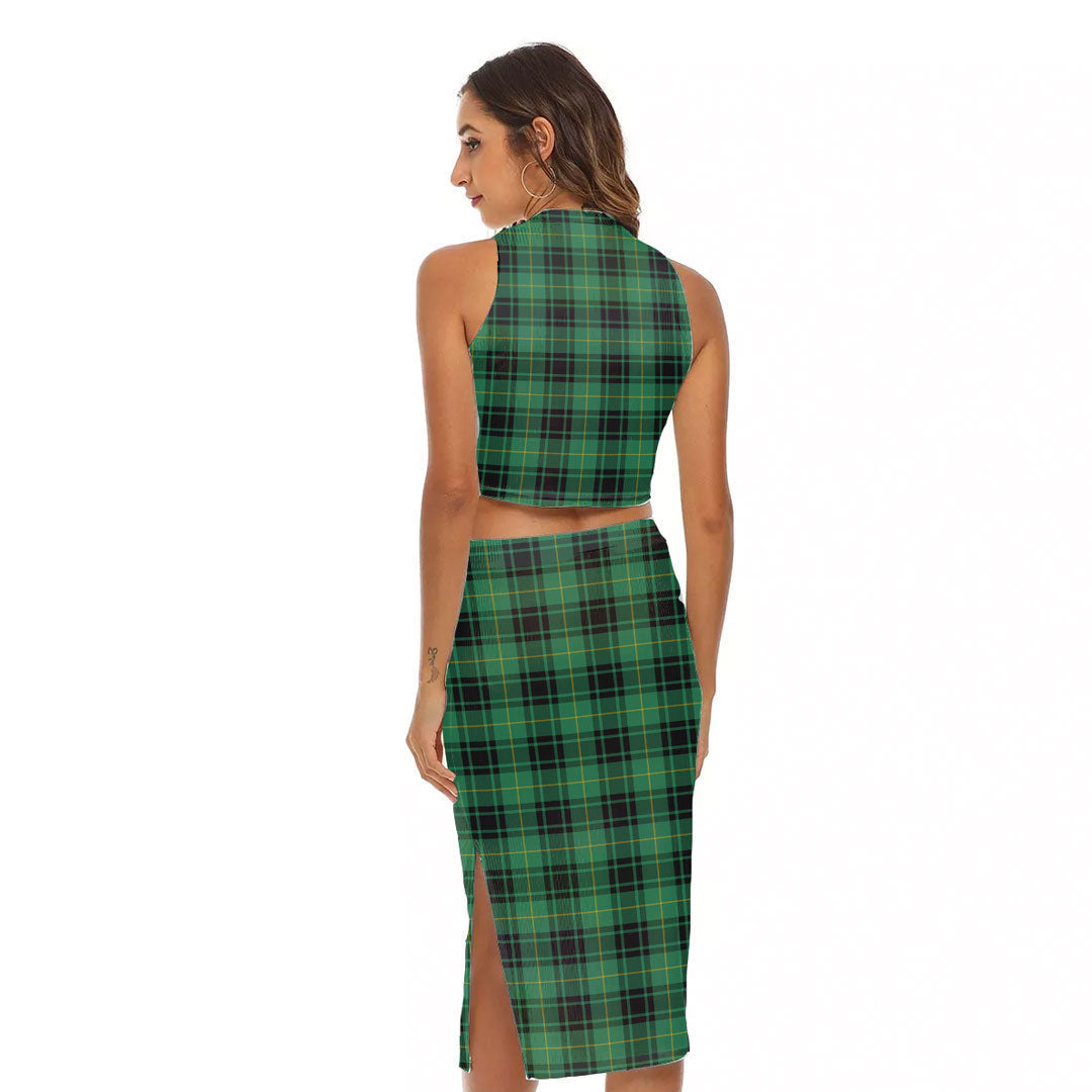 MacArthur Ancient Tartan Plaid Tank Top & Split High Skirt Set