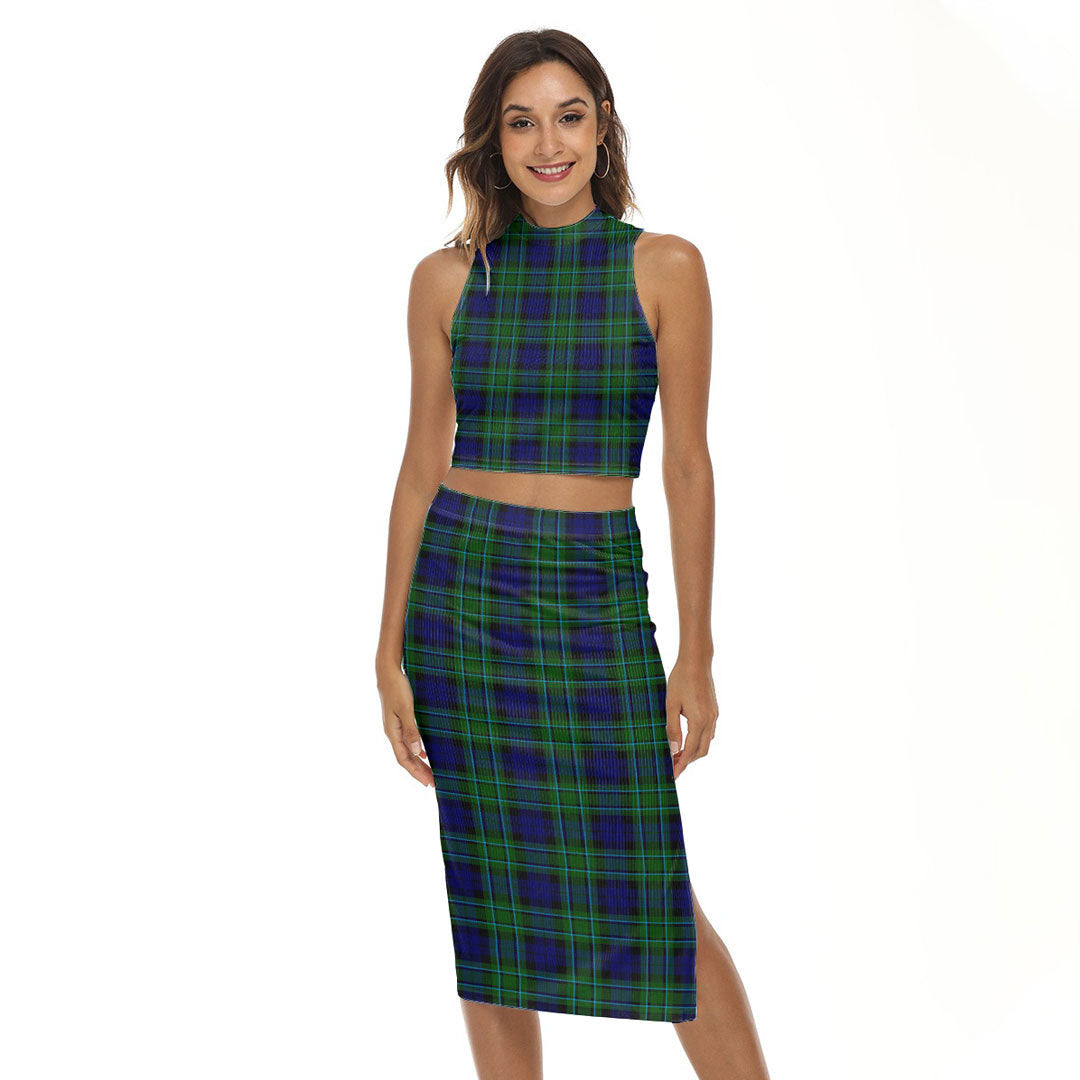 MacCallum Modern Tartan Plaid Tank Top & Split High Skirt Set