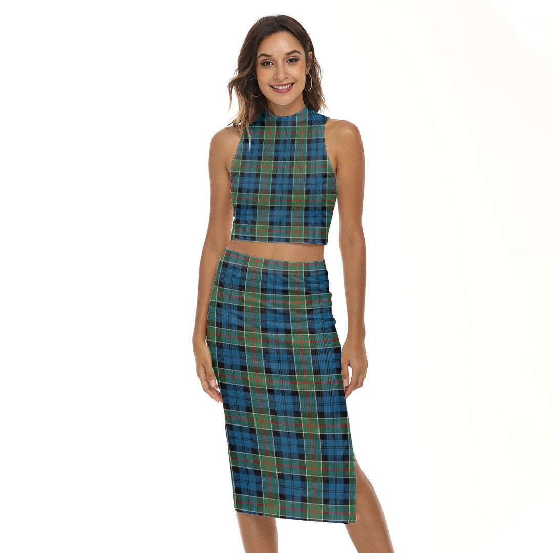 Colquhoun Ancient Tartan Plaid Tank Top & Split High Skirt Set