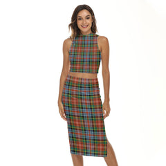 Caledonia Ancient Tartan Plaid Tank Top & Split High Skirt Set