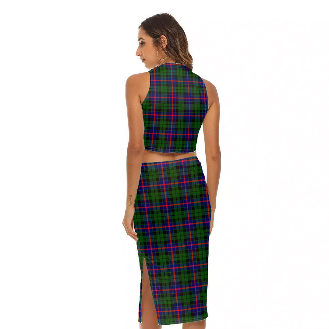 Morrison Modern Tartan Plaid Tank Top & Split High Skirt Set