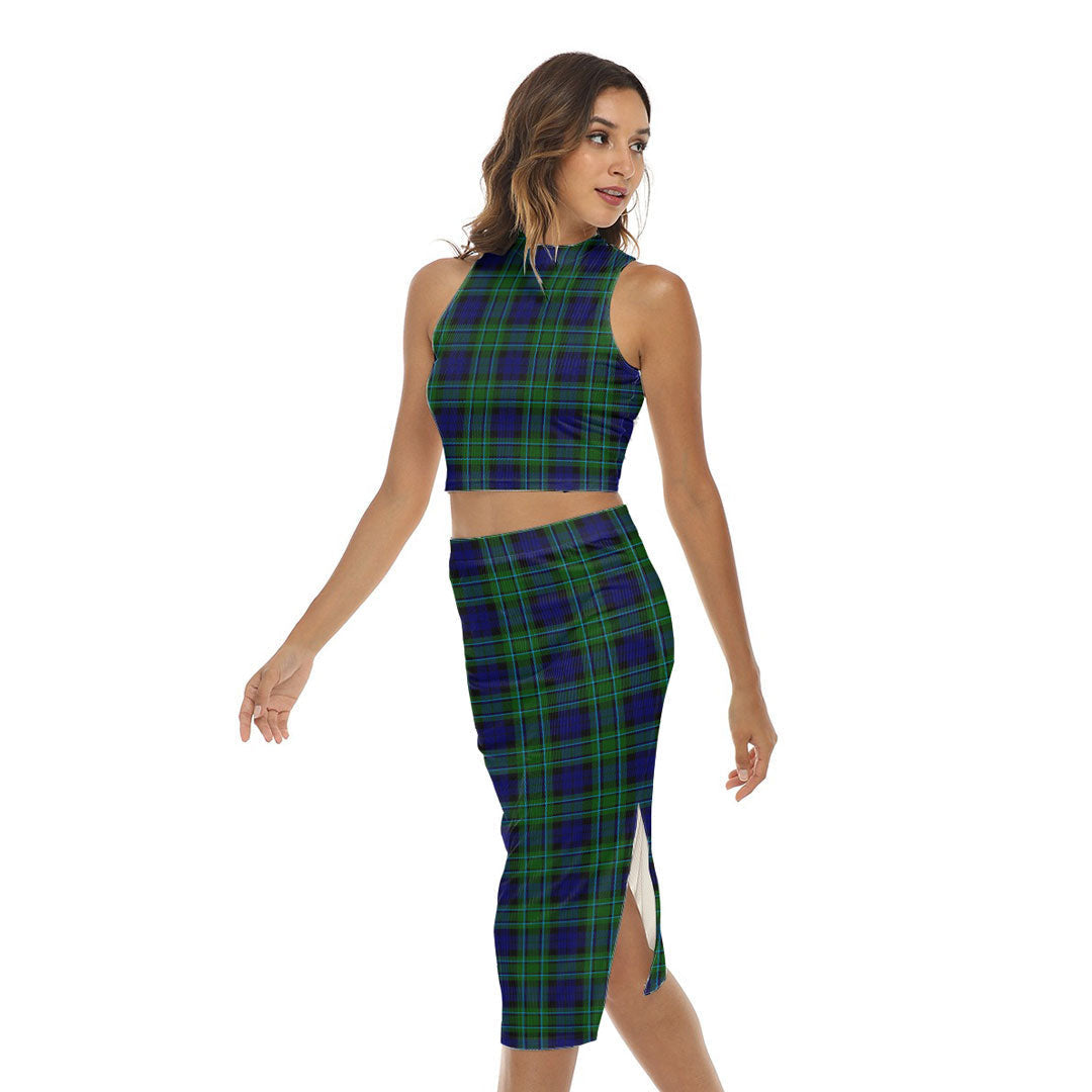 MacCallum Modern Tartan Plaid Tank Top & Split High Skirt Set