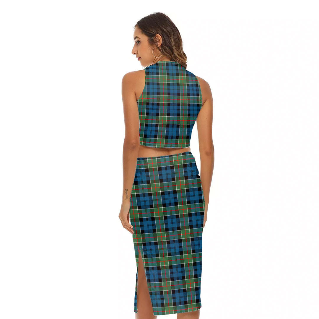 Colquhoun Ancient Tartan Plaid Tank Top & Split High Skirt Set