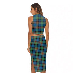 Colquhoun Ancient Tartan Plaid Tank Top & Split High Skirt Set