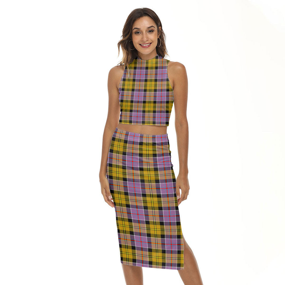 Culloden Ancient Tartan Plaid Tank Top & Split High Skirt Set