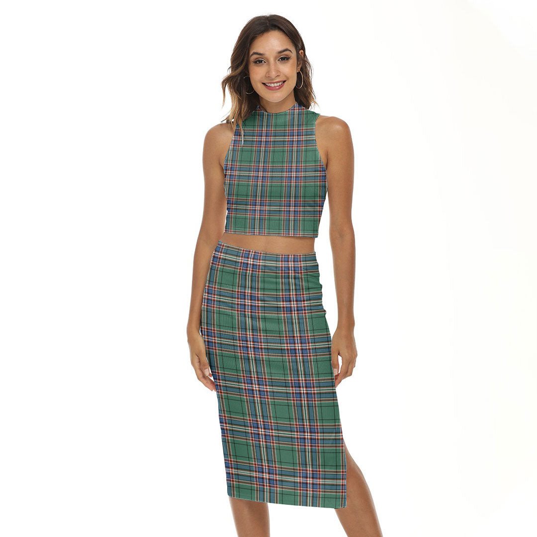 MacFarlane Hunting Ancient Tartan Plaid Tank Top & Split High Skirt Set