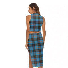 Angus Ancient Tartan Plaid Tank Top & Split High Skirt Set