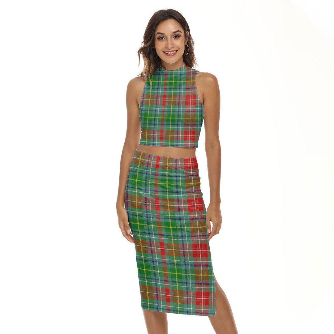 Muirhead Tartan Plaid Tank Top & Split High Skirt Set