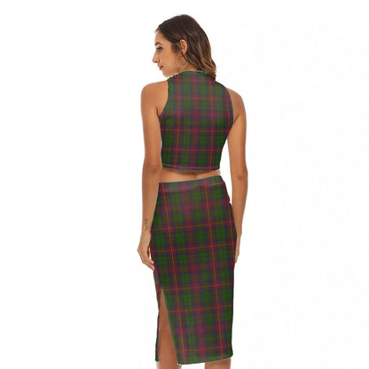 Cairns Tartan Plaid Tank Top & Split High Skirt Set