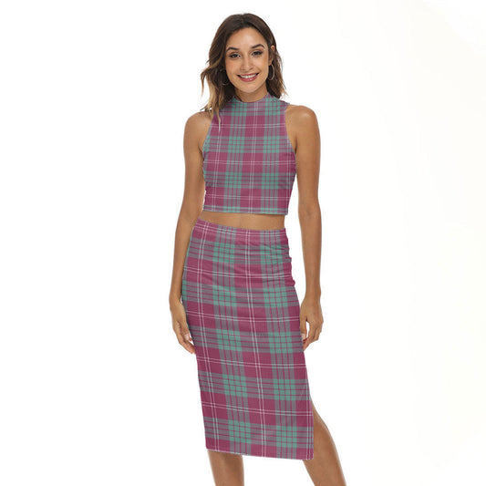 Crawford Ancient Tartan Plaid Tank Top & Split High Skirt Set