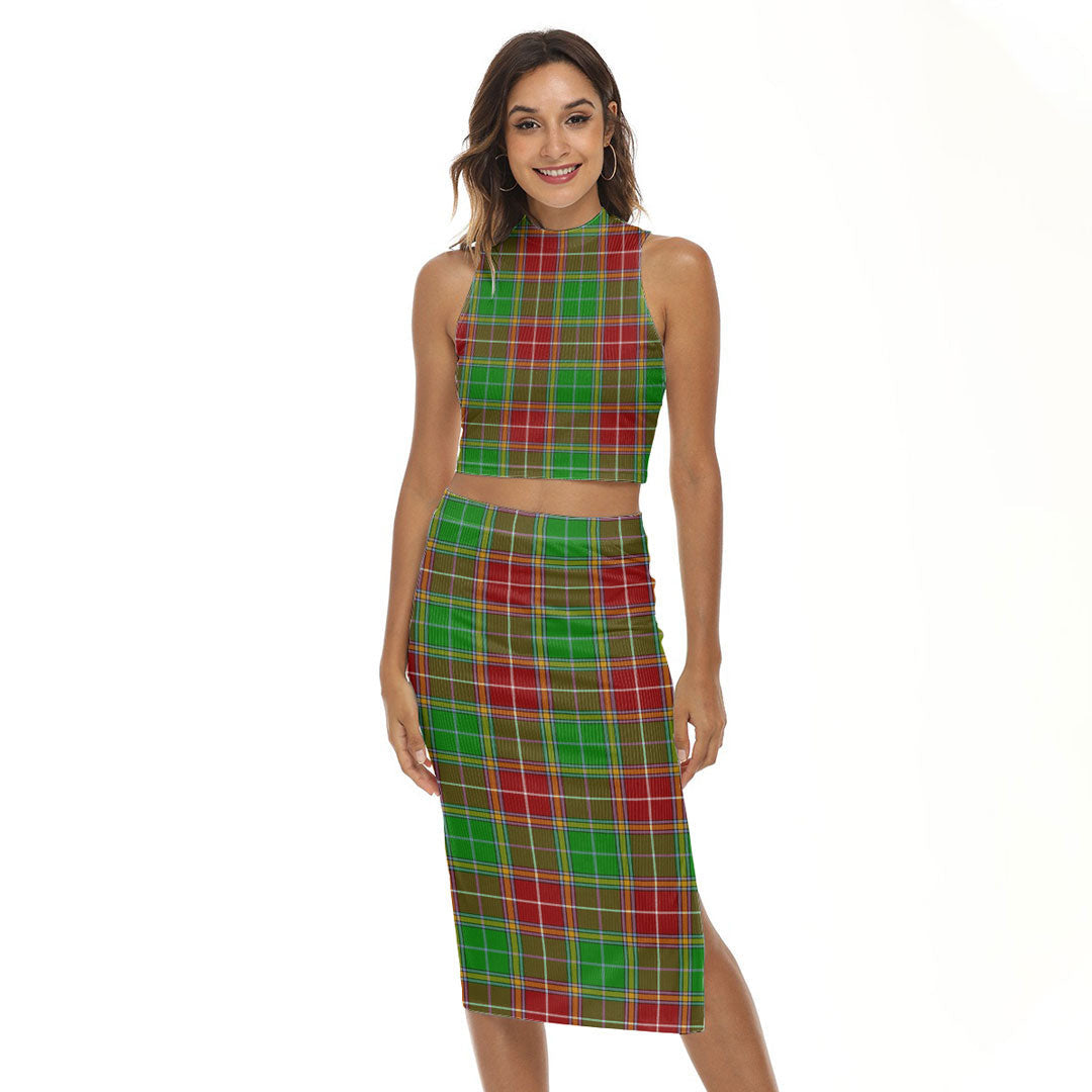 Baxter Modern Tartan Plaid Tank Top & Split High Skirt Set