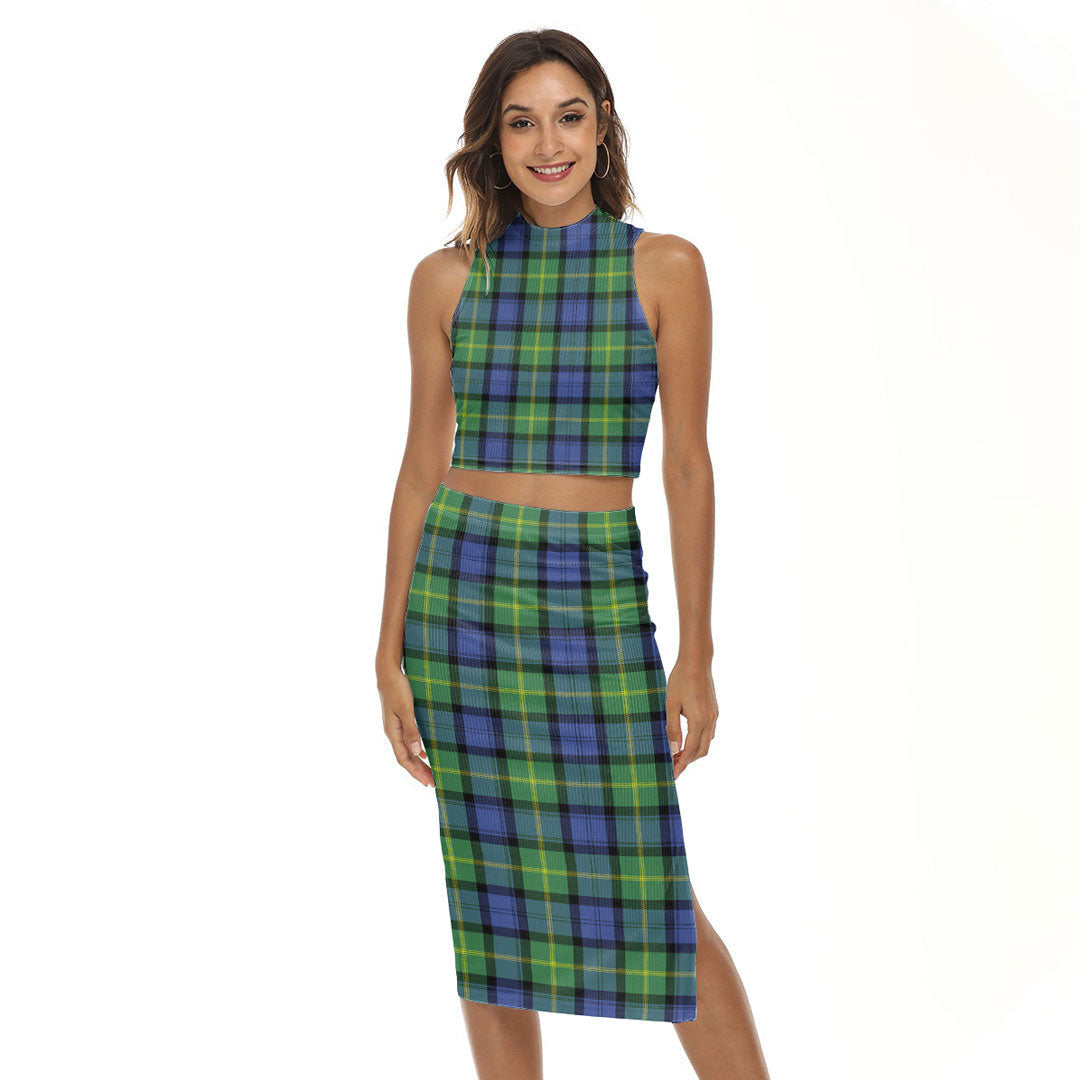 Gordon Old Ancient Tartan Plaid Tank Top & Split High Skirt Set