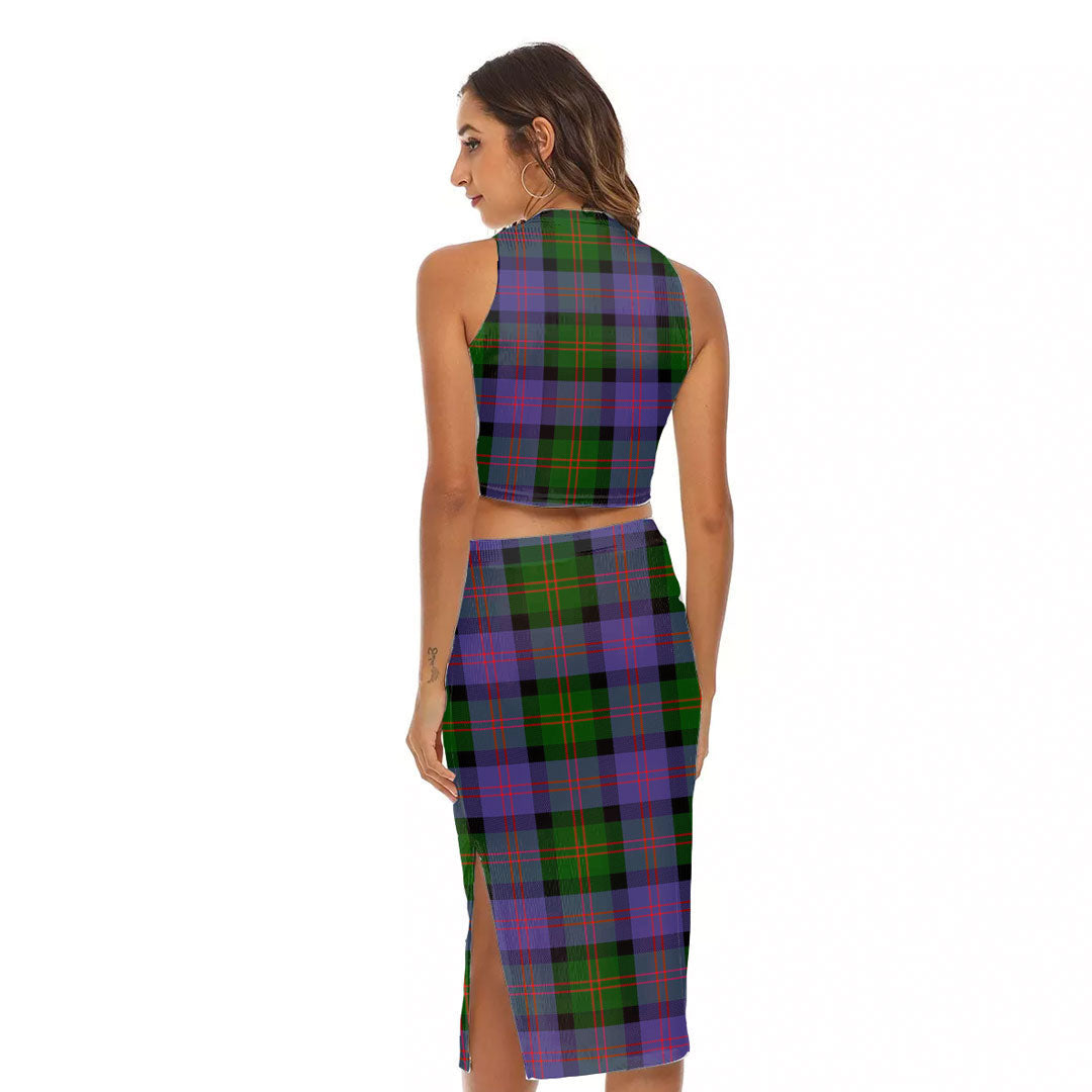 Blair Modern Tartan Plaid Tank Top & Split High Skirt Set