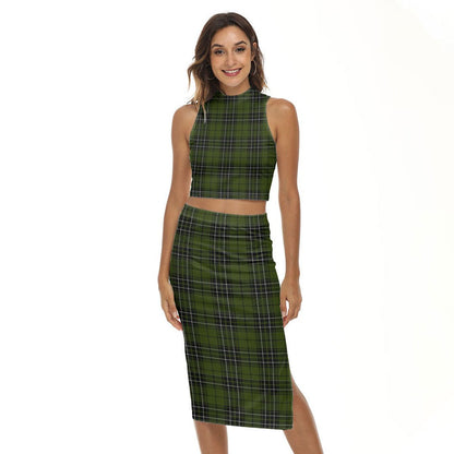 MacLean Hunting Tartan Plaid Tank Top & Split High Skirt Set