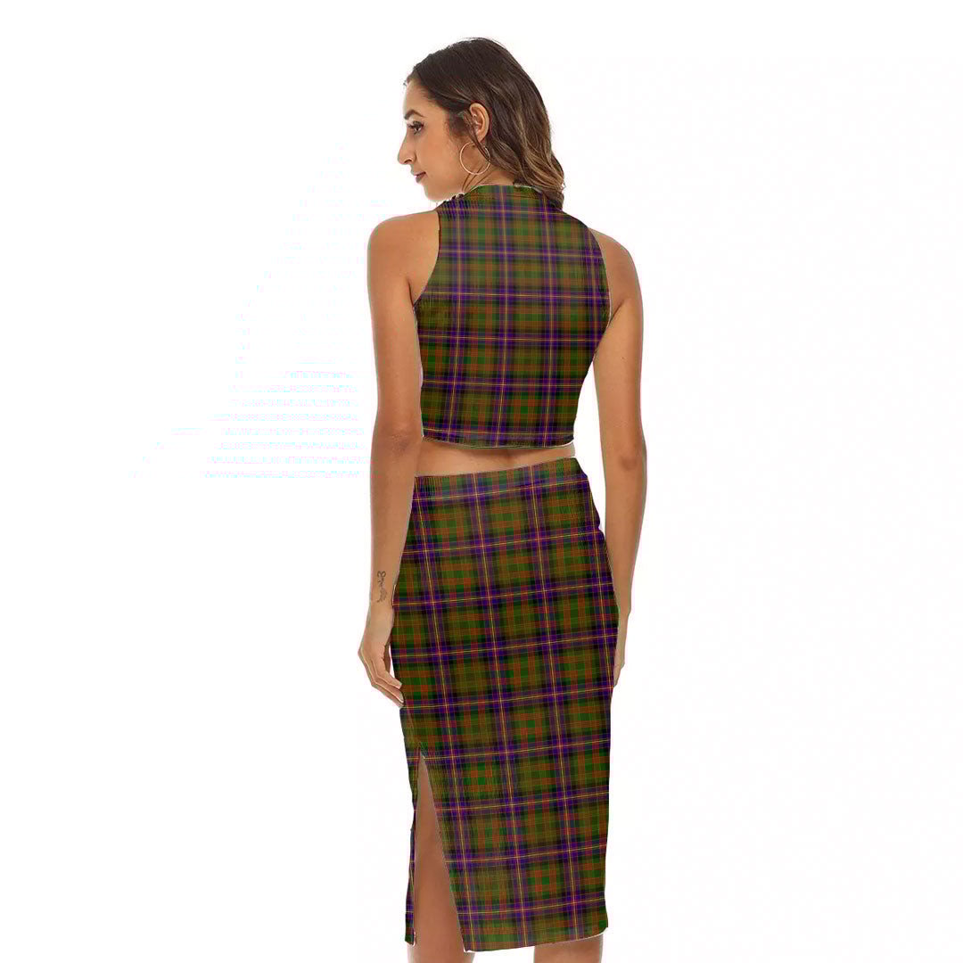 Cochrane Modern Tartan Plaid Tank Top & Split High Skirt Set