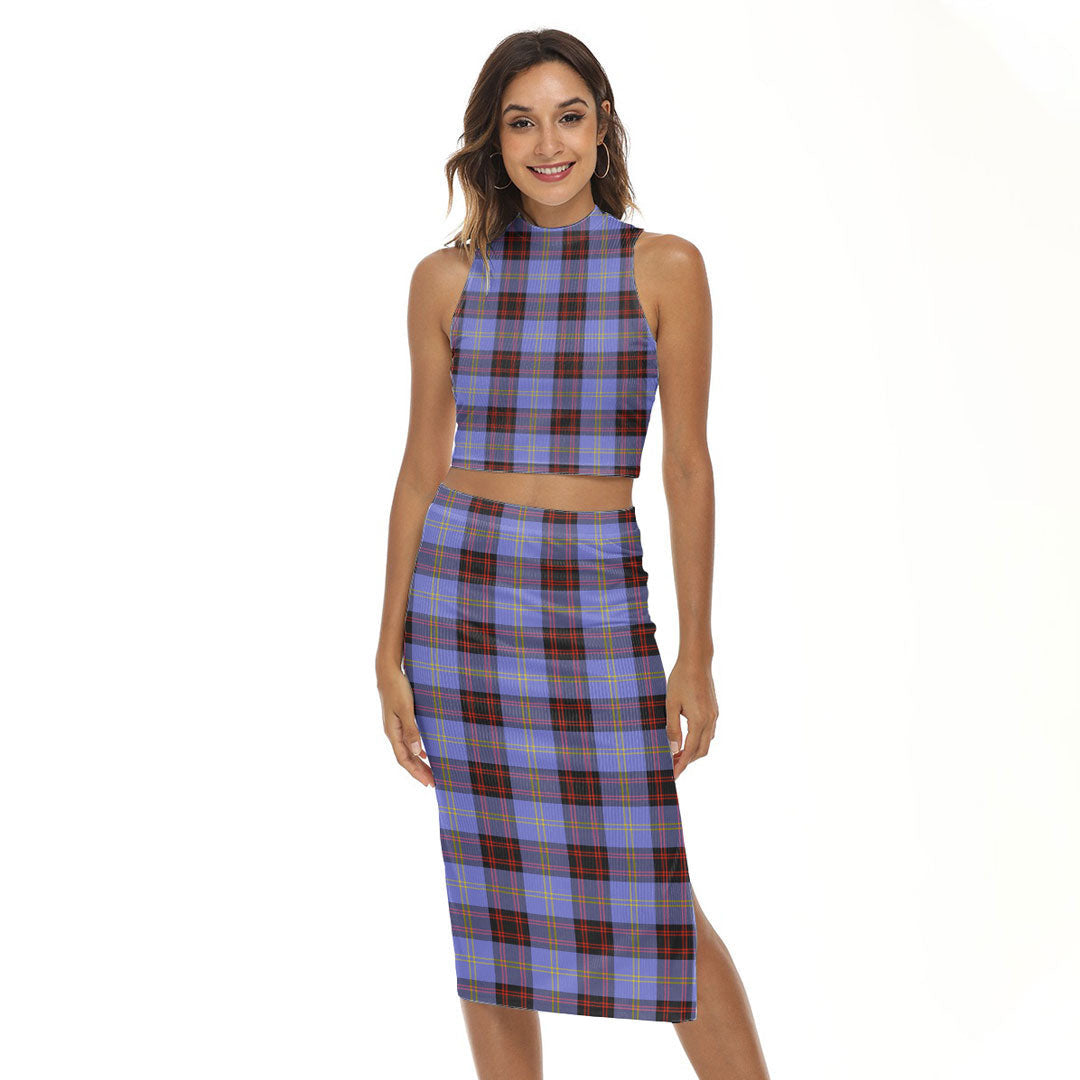 Rutherford Tartan Plaid Tank Top & Split High Skirt Set