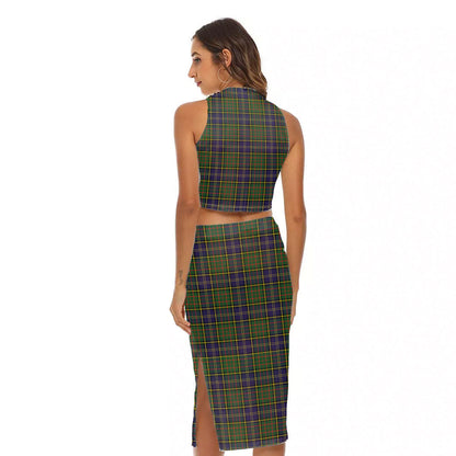 MacMillan Hunting Modern Tartan Plaid Tank Top & Split High Skirt Set