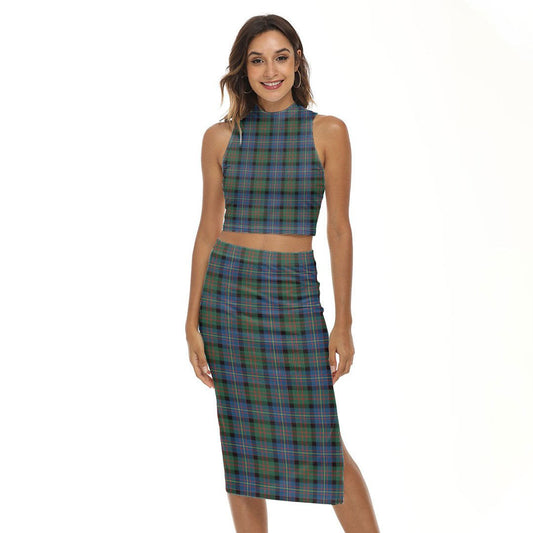 Cameron of Erracht Ancient Tartan Plaid Tank Top & Split High Skirt Set