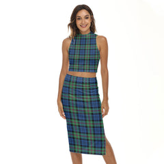 Baird Ancient Tartan Plaid Tank Top & Split High Skirt Set