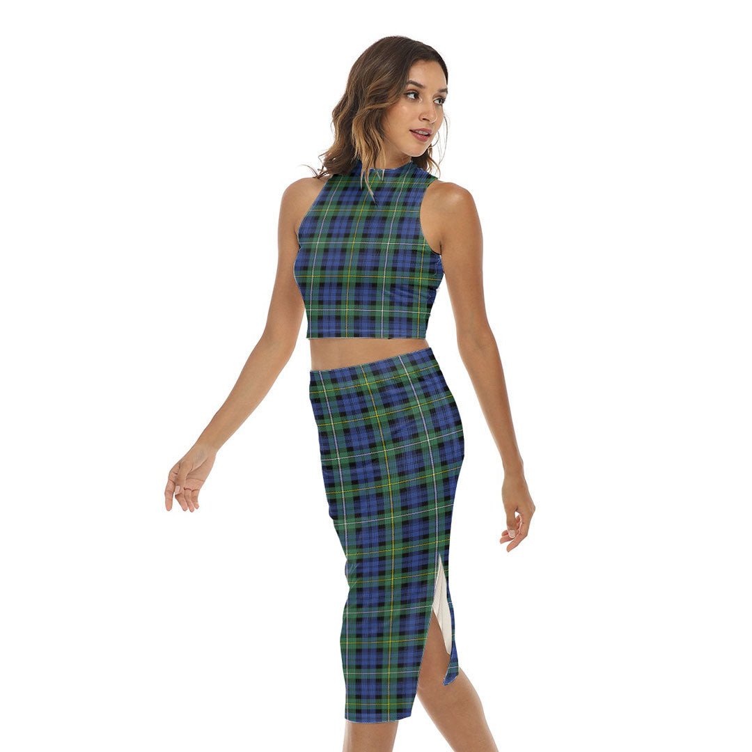 Campbell Argyll Ancient Tartan Plaid Tank Top & Split High Skirt Set