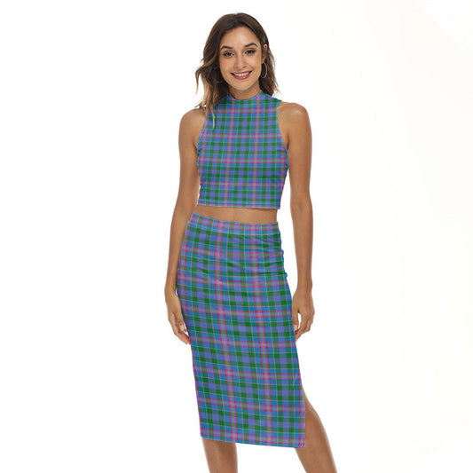 Ralston Tartan Plaid Tank Top & Split High Skirt Set