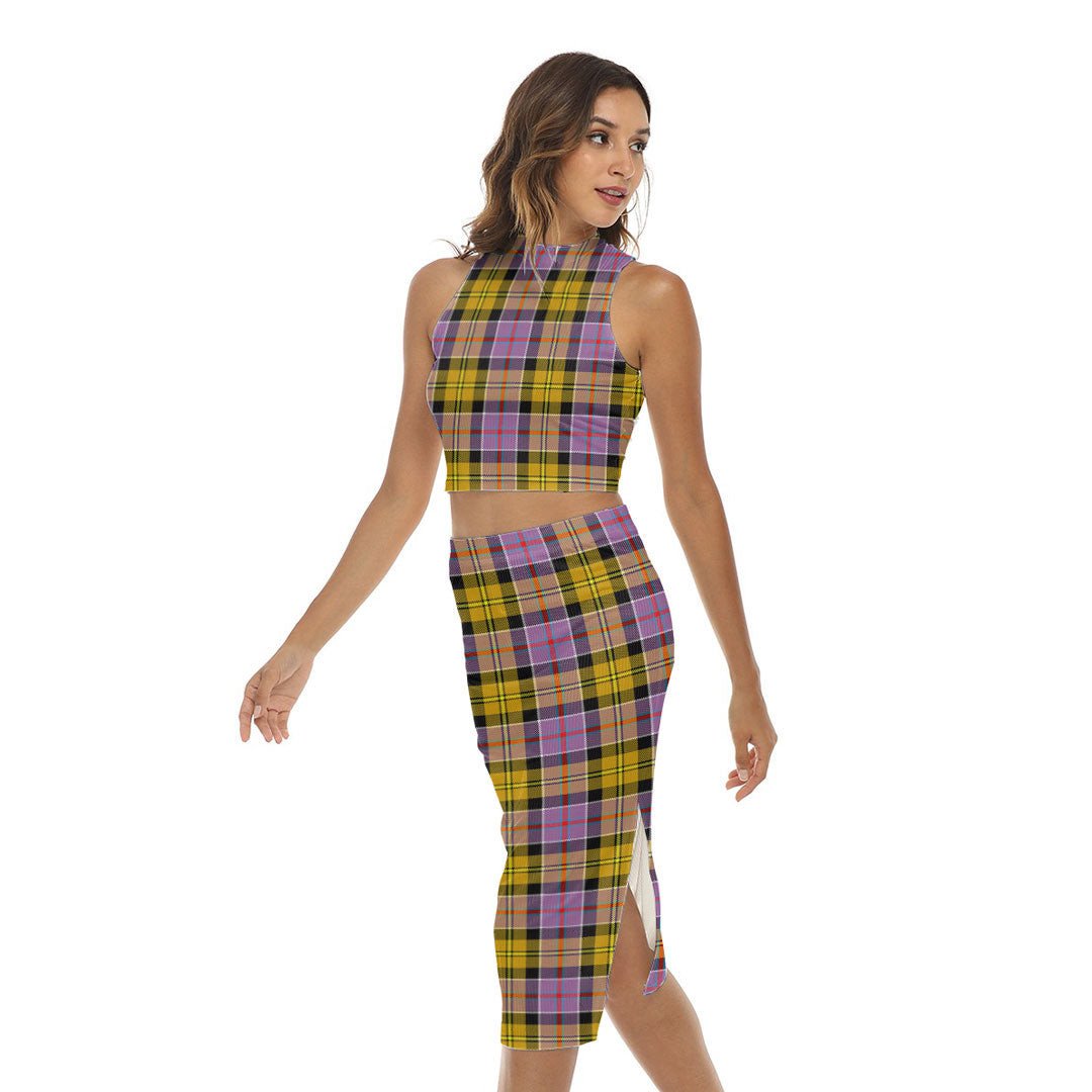 Culloden Ancient Tartan Plaid Tank Top & Split High Skirt Set