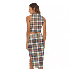 Stewart Dress Ancient Tartan Plaid Tank Top & Split High Skirt Set