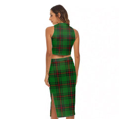 Fife District Tartan Plaid Tank Top & Split High Skirt Set