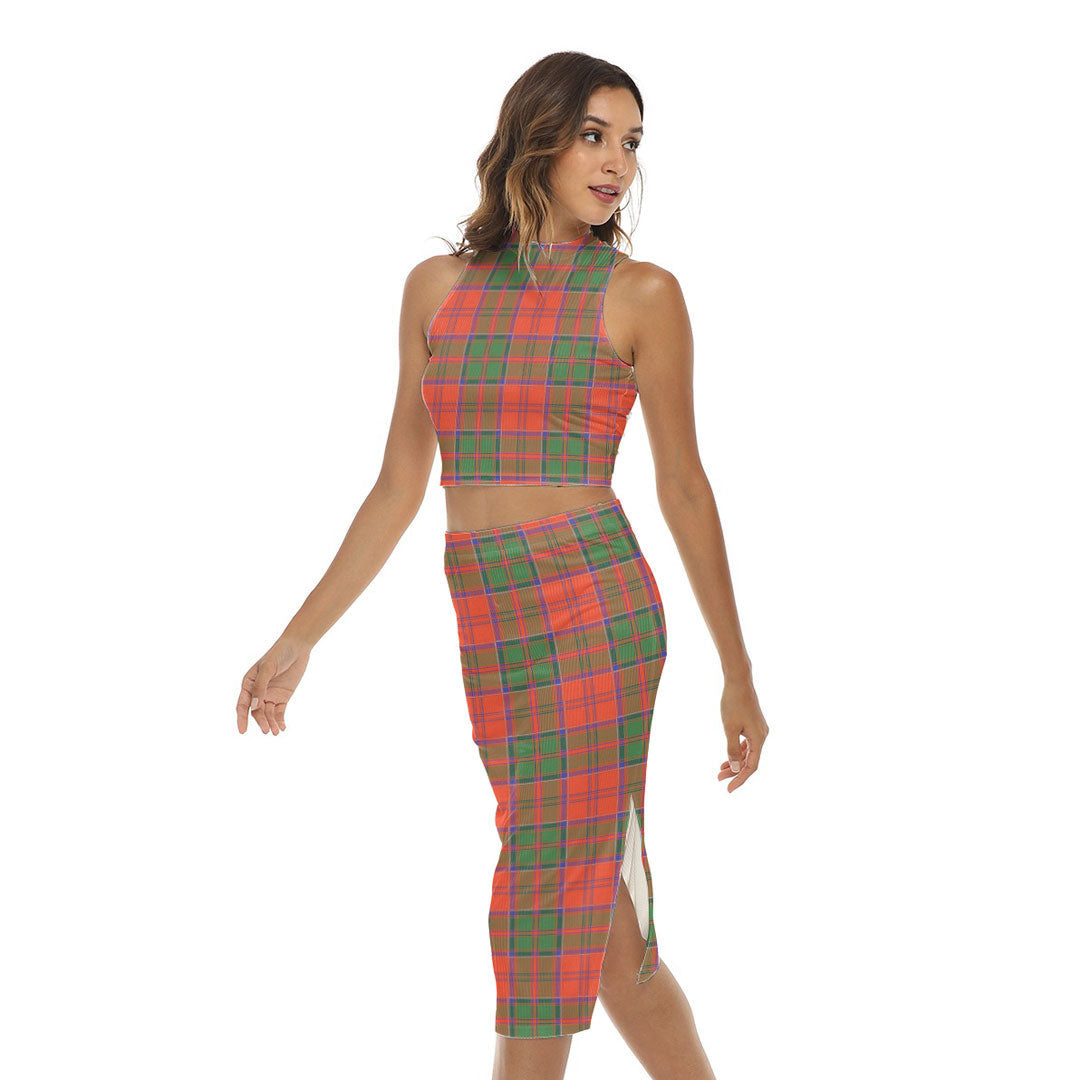 Grant Ancient Tartan Plaid Tank Top & Split High Skirt Set