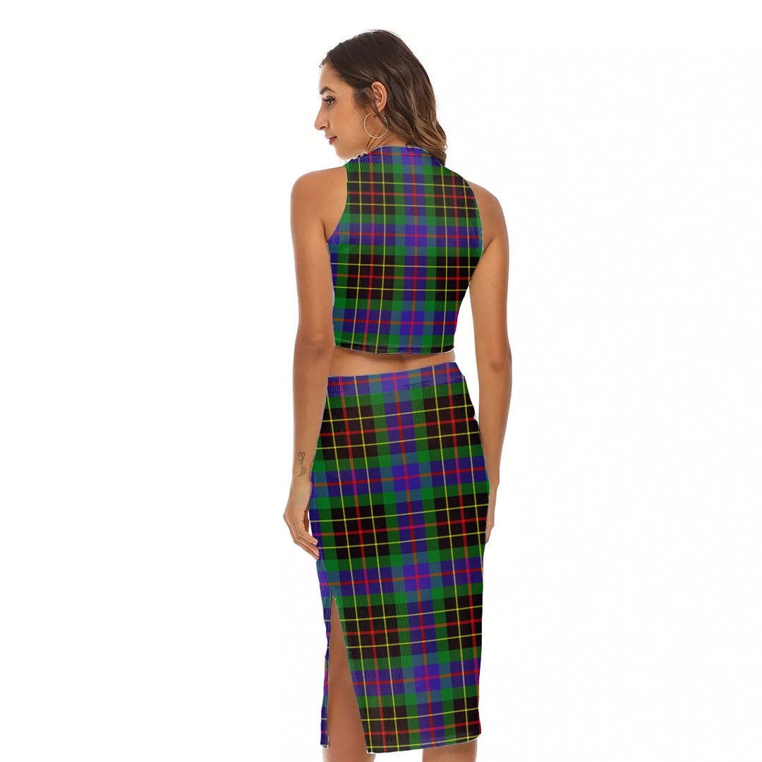 Brodie Hunting Modern Tartan Plaid Tank Top & Split High Skirt Set