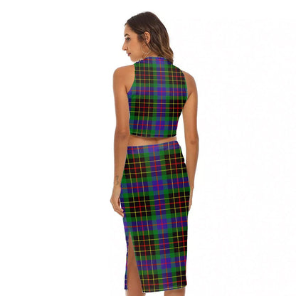 Brodie Hunting Modern Tartan Plaid Tank Top & Split High Skirt Set