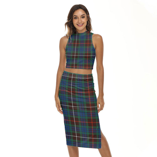 Fraser Hunting Ancient Tartan Plaid Tank Top & Split High Skirt Set