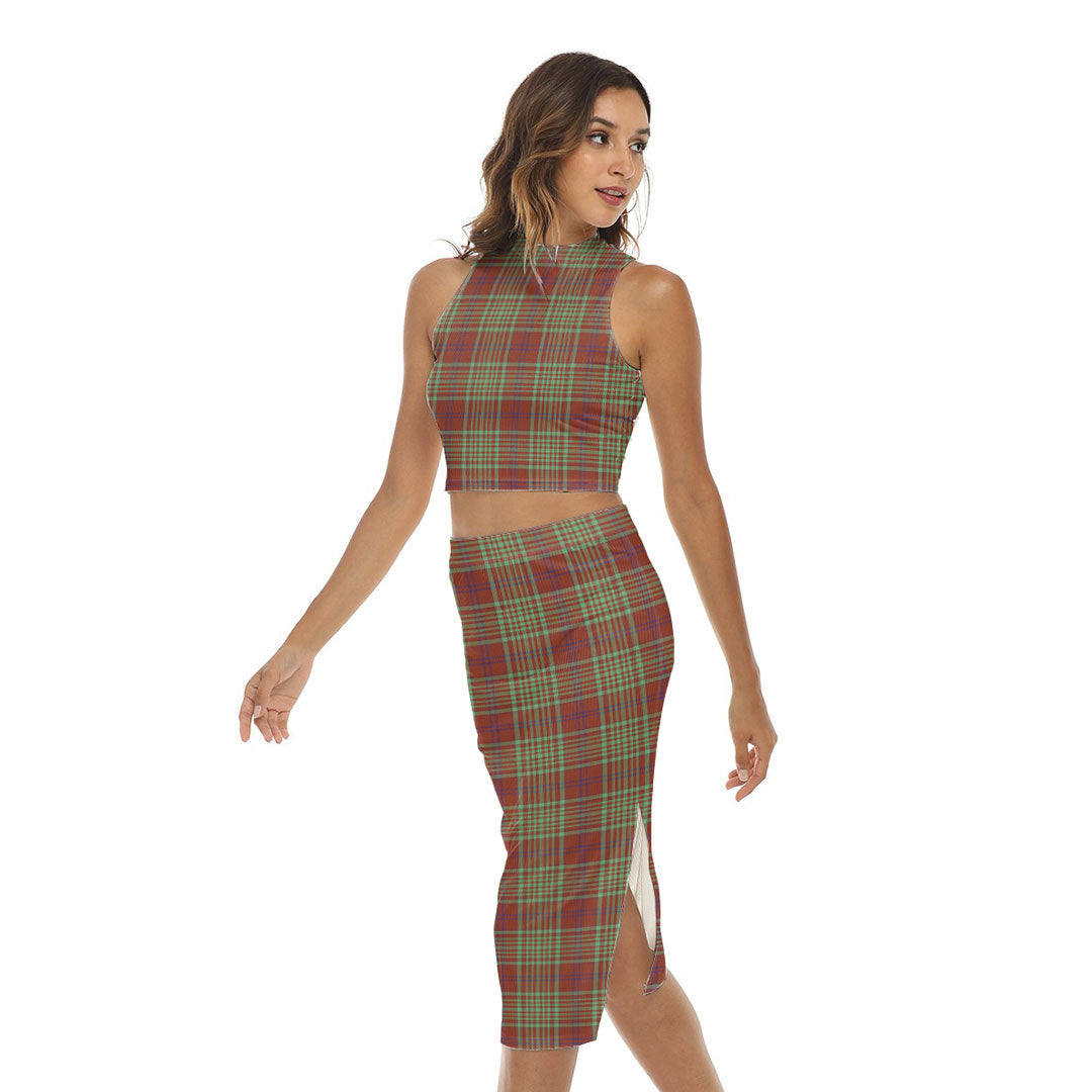 MacGillivray Hunting Ancient Tartan Plaid Tank Top & Split High Skirt Set